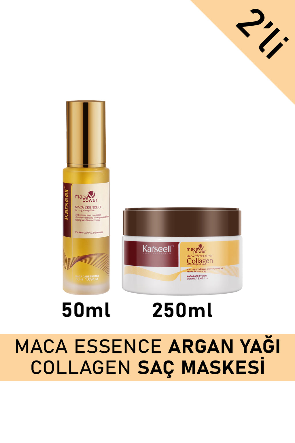 Karseell SET Kolajen Saç Maskesi 250 ml + Argan Yağı 50 ml Karsel