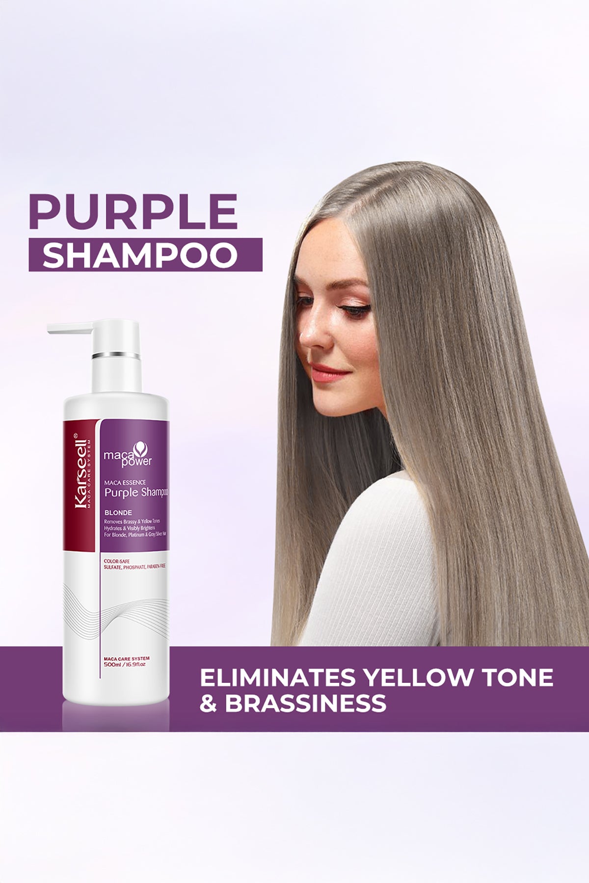 Karseell Maca Özlü Turunculaşma Karşıtı Mor Şampuan 500 ml