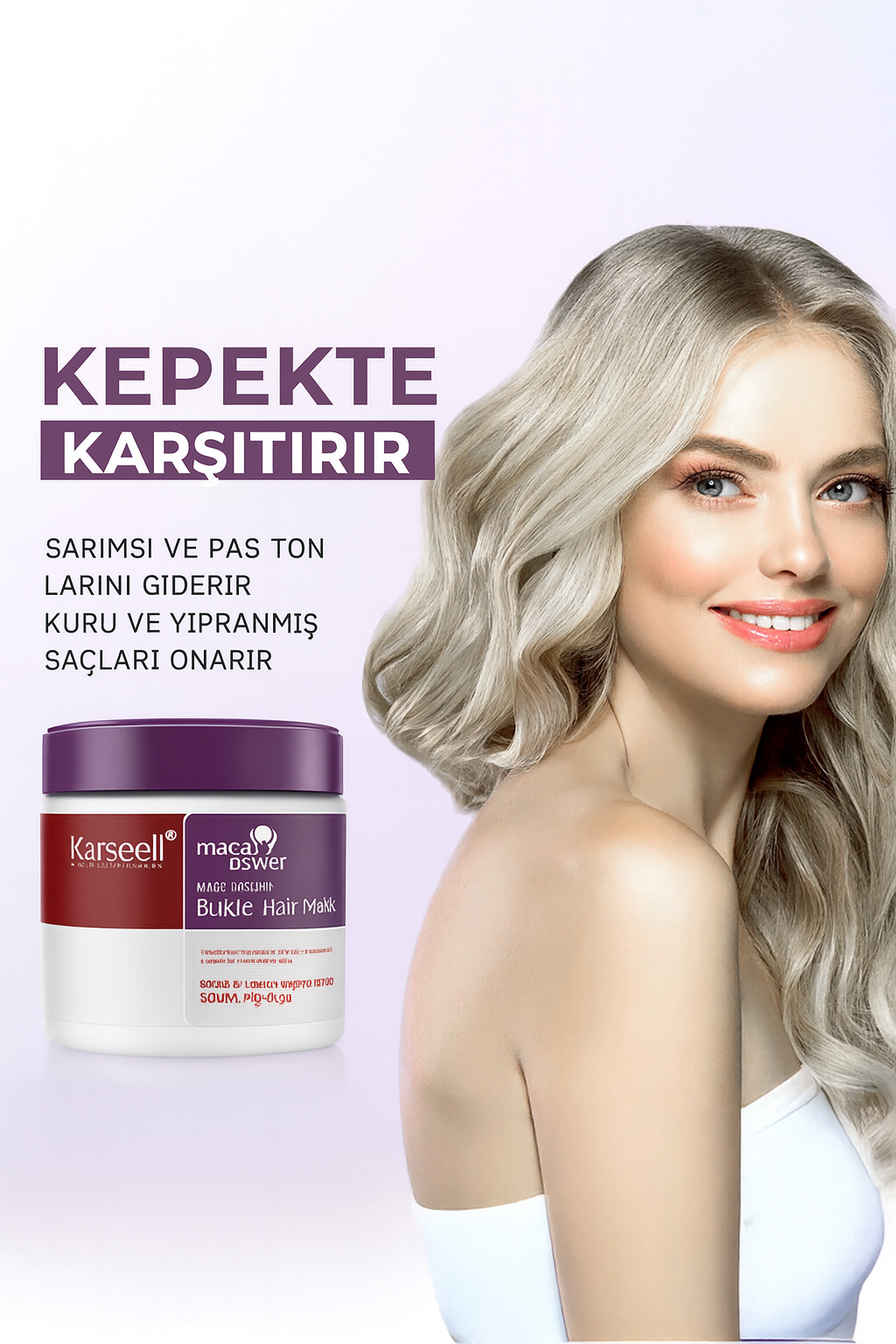 Karseell Turunculaşma Karşıtı Maca Özlü Mor Purple Hair Saç Maskesi 500 ml