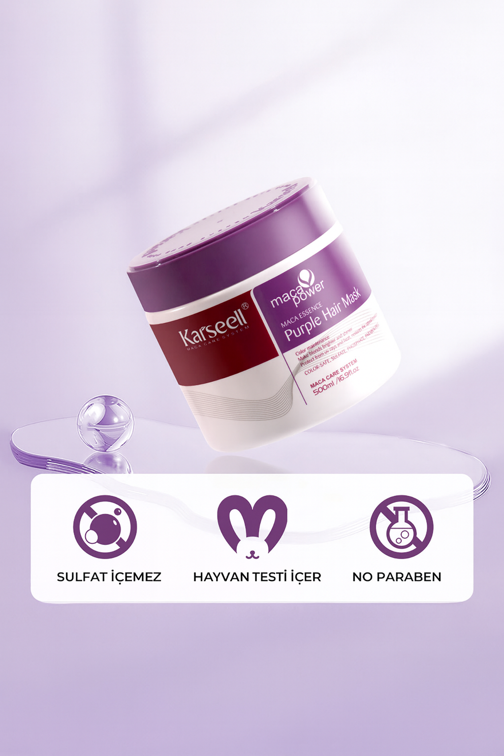 Karseell Turunculaşma Karşıtı Maca Özlü Mor Purple Hair Saç Maskesi 500 ml